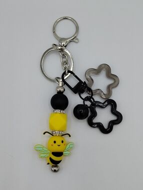 Handcrafted Fun Yellow Bee Keychain & Bag Charm